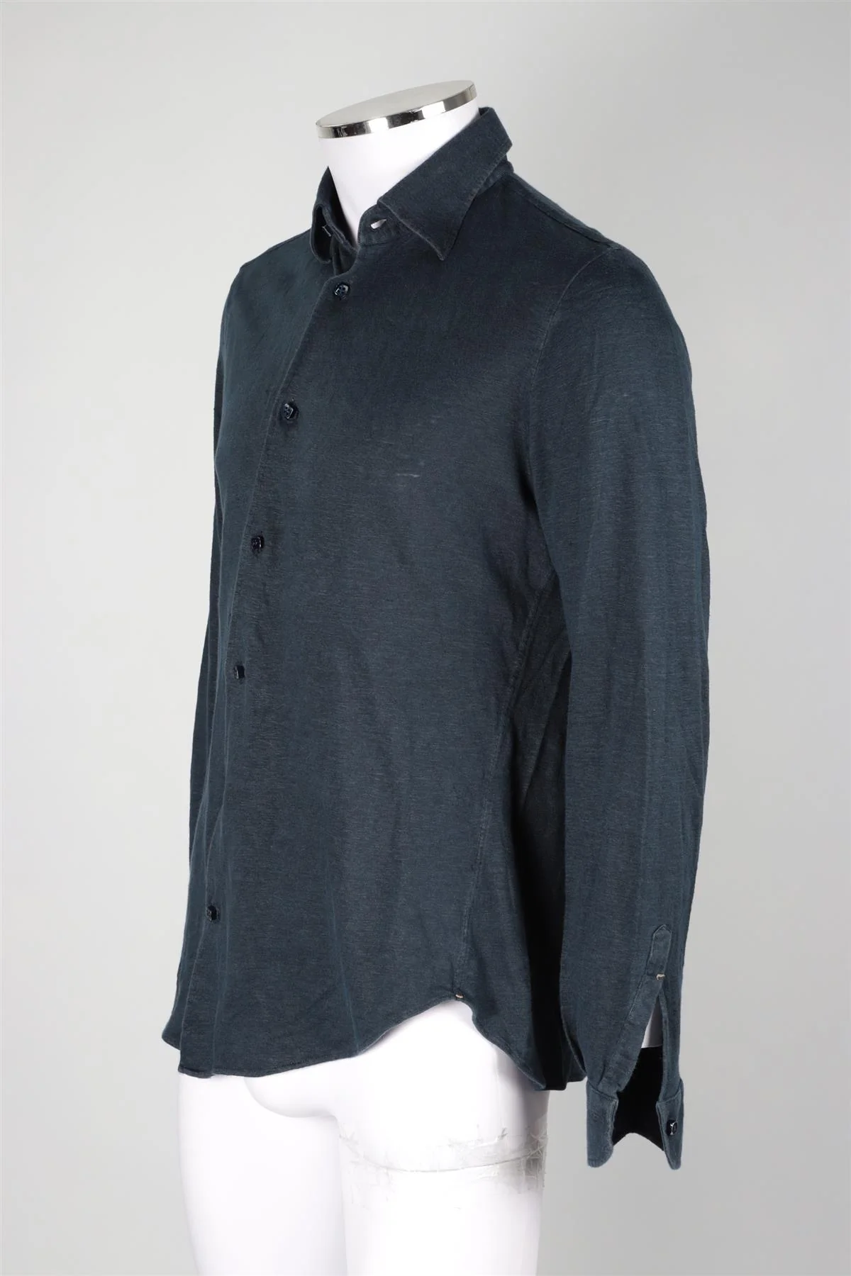 100% CAPRI NAVY MEN'S COTTON SHIRT MEDIUM - Image 3