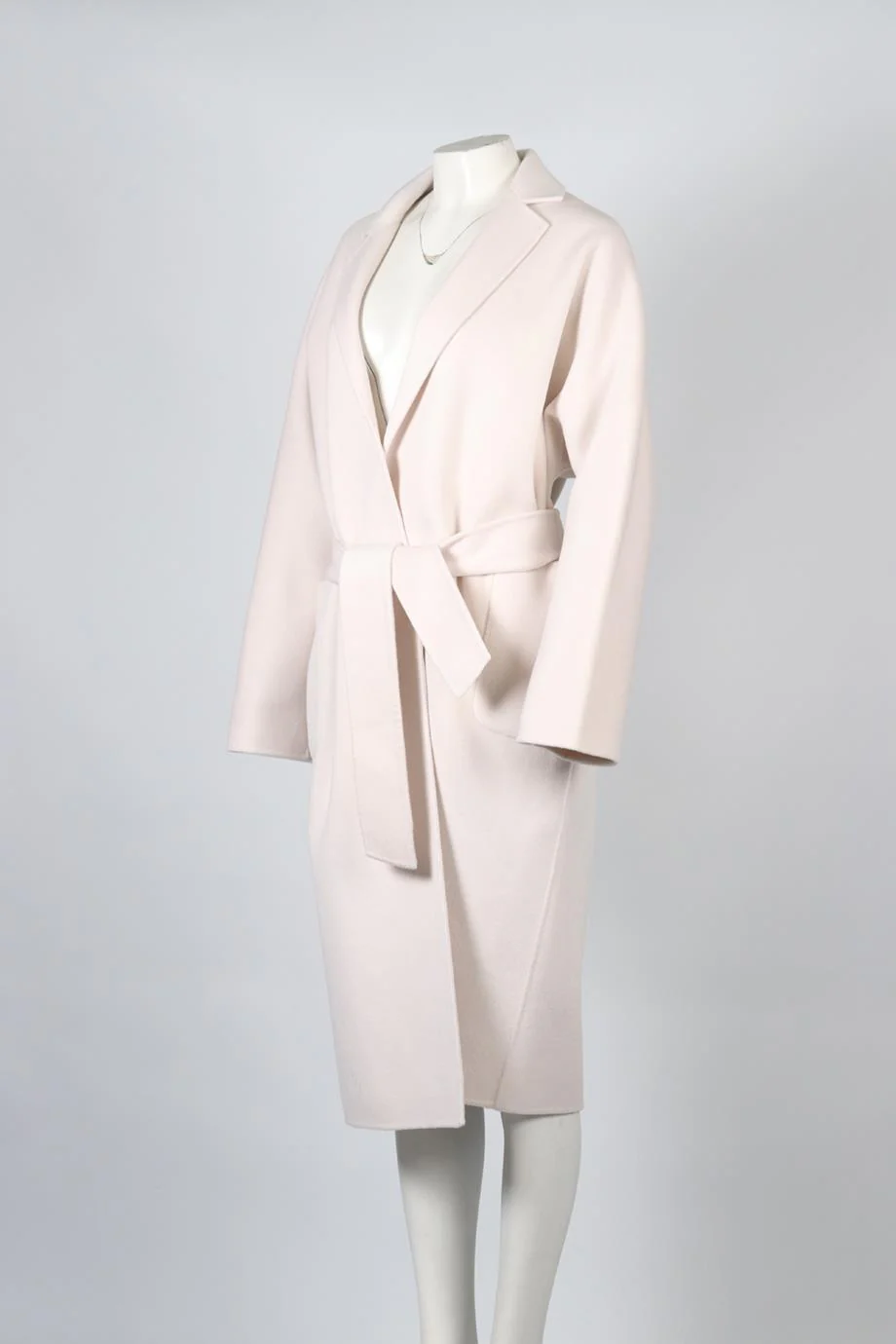 12 STOREEZ BELTED WOOL AND CASHMERE BLEND COAT ONE SIZE - Image 3
