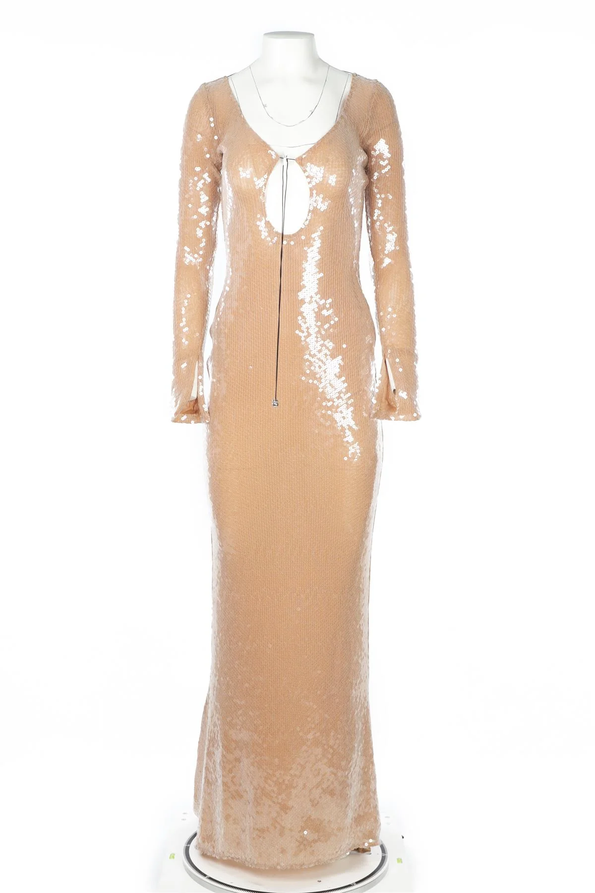 16 ARLINGTON NUDE SEQUIN MAXI DRESS UK 8 - Image 2