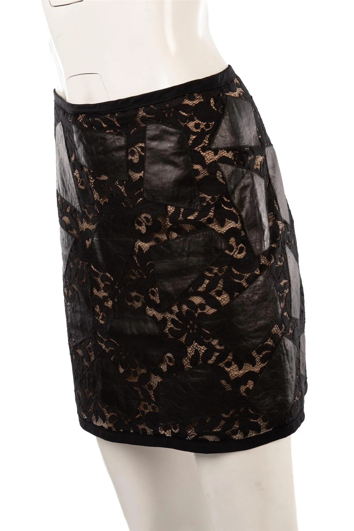 3.1 PHILLIP LIM BLACK LACE MINI SKIRT US 2 UK 6 - Image 3