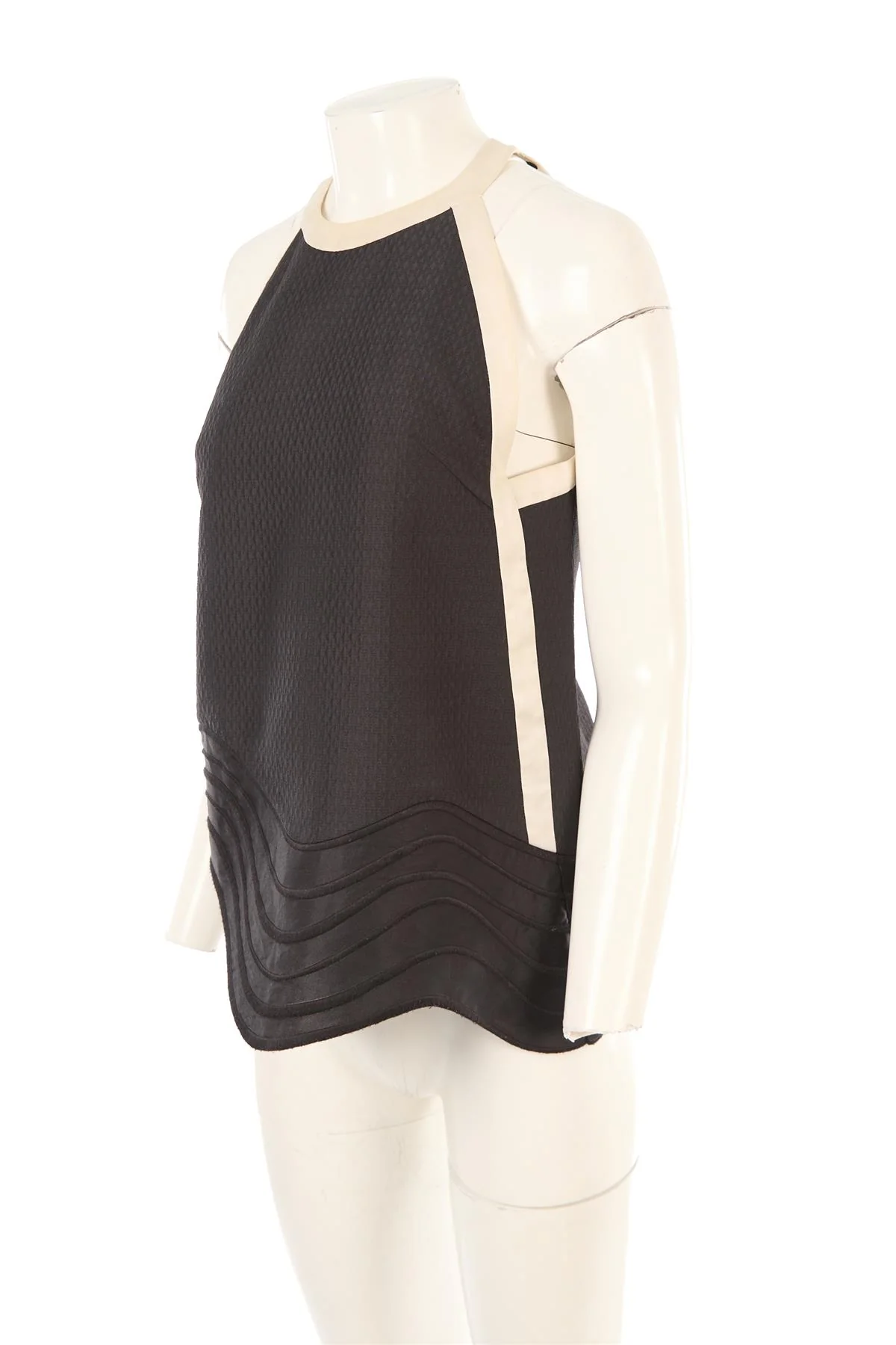 3.1 PHILLIP LIM BLACK WOVEN TOP US 4 UK 8 - Image 3