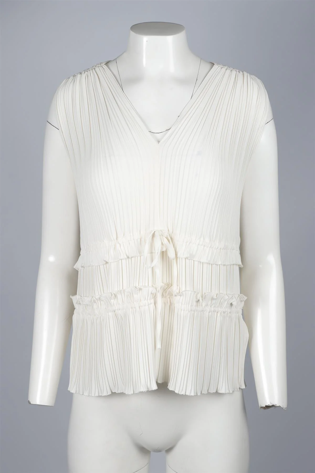 3.1 PHILLIP LIM IVORY CREPE TOP US 2 UK 6 - Image 2