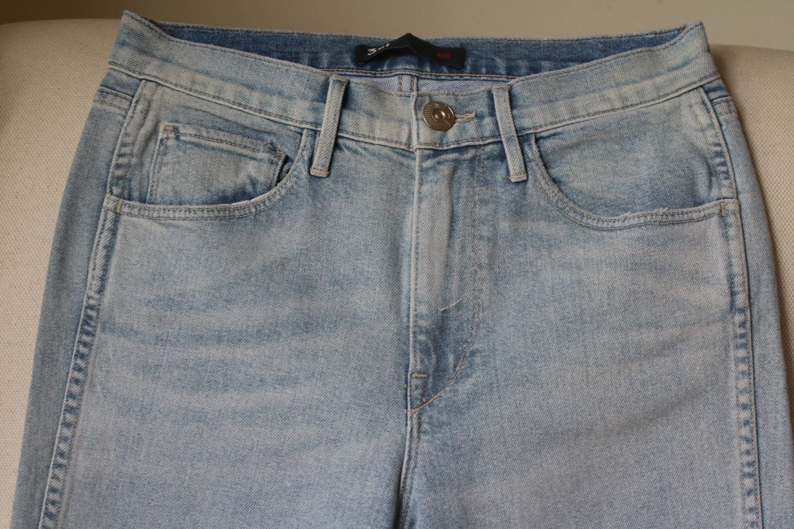3X1 W3 HIGH RISE STRAIGHT AUTHENTIC CROP JEANS IN MEI W26 UK 8 - Image 5