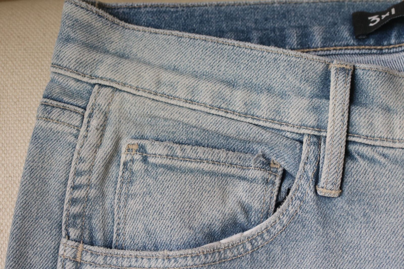 3X1 W3 HIGH RISE STRAIGHT AUTHENTIC CROP JEANS IN MEI W26 UK 8 - Image 8
