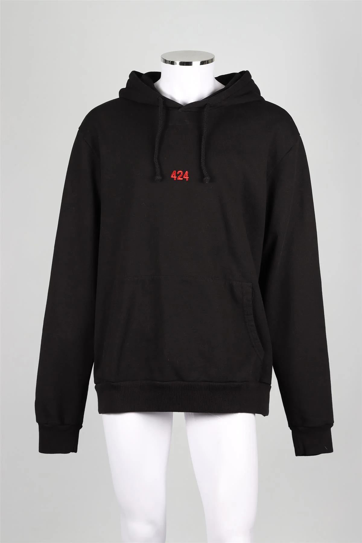 424 BLACK MEN'S COTTON HOODIE LARGE - Image 2