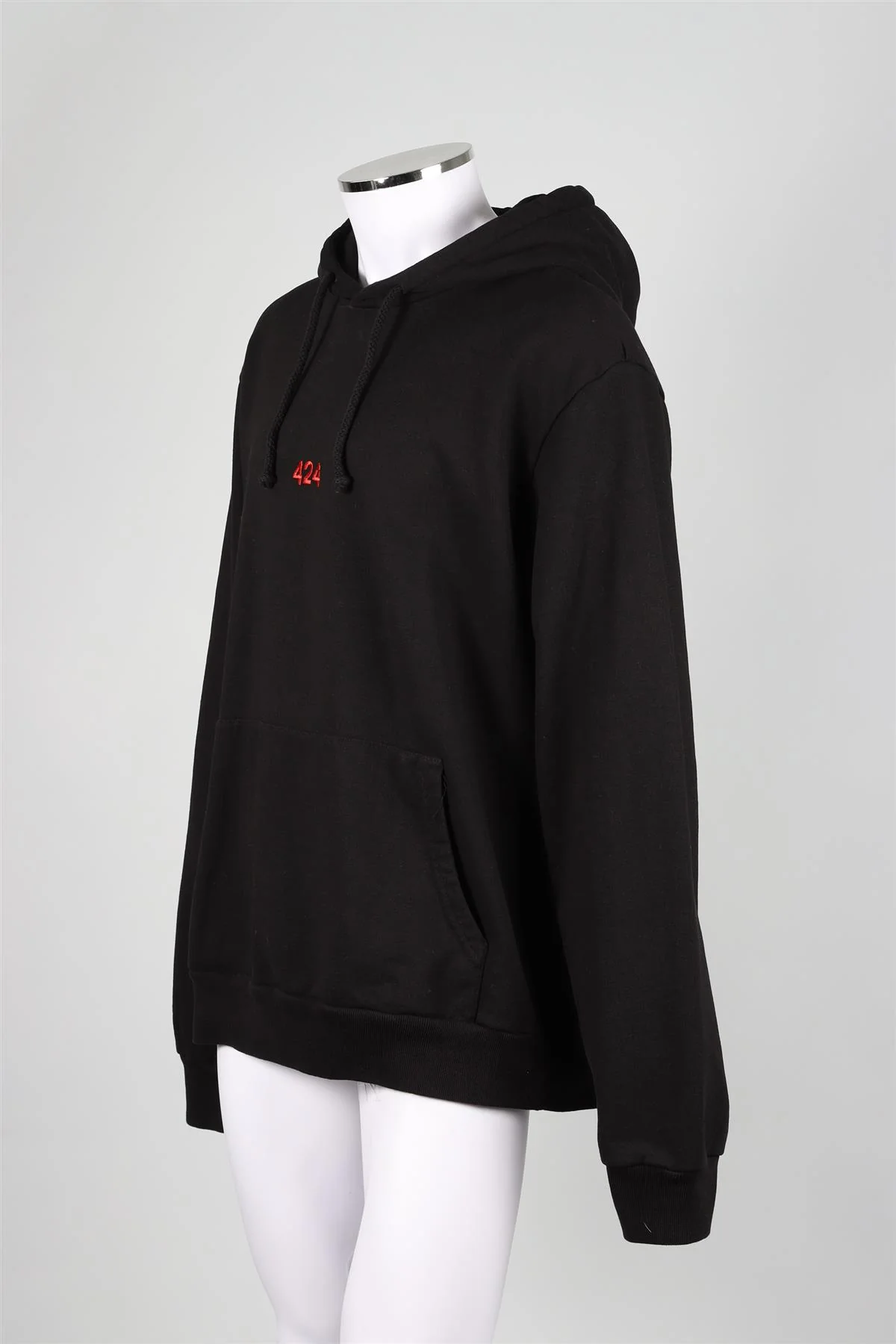 424 BLACK MEN'S COTTON HOODIE LARGE - Image 3