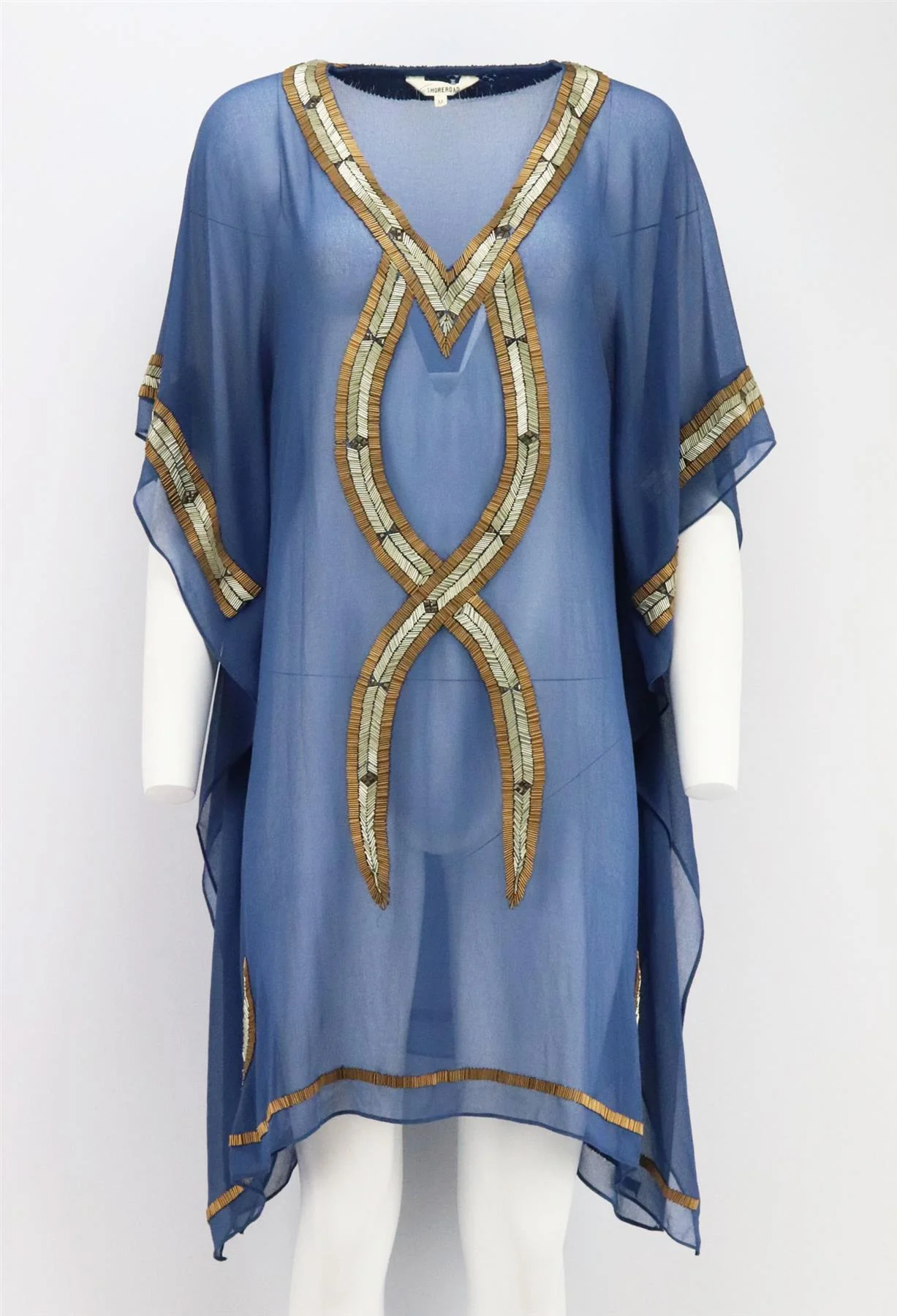 6 SHORE ROAD EMBELLISHED CREPE KAFTAN MEDIUM - Image 2