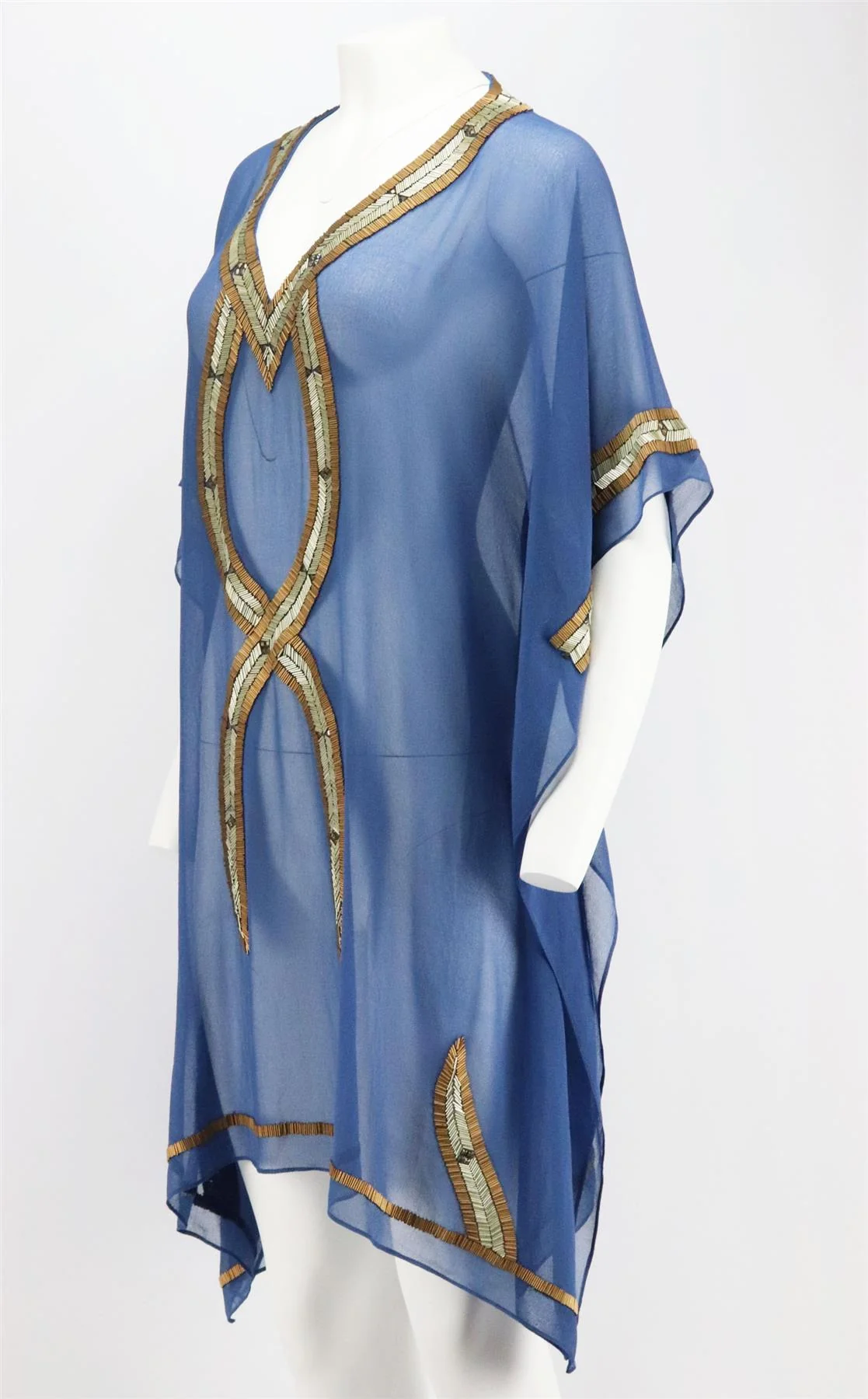6 SHORE ROAD EMBELLISHED CREPE KAFTAN MEDIUM - Image 3