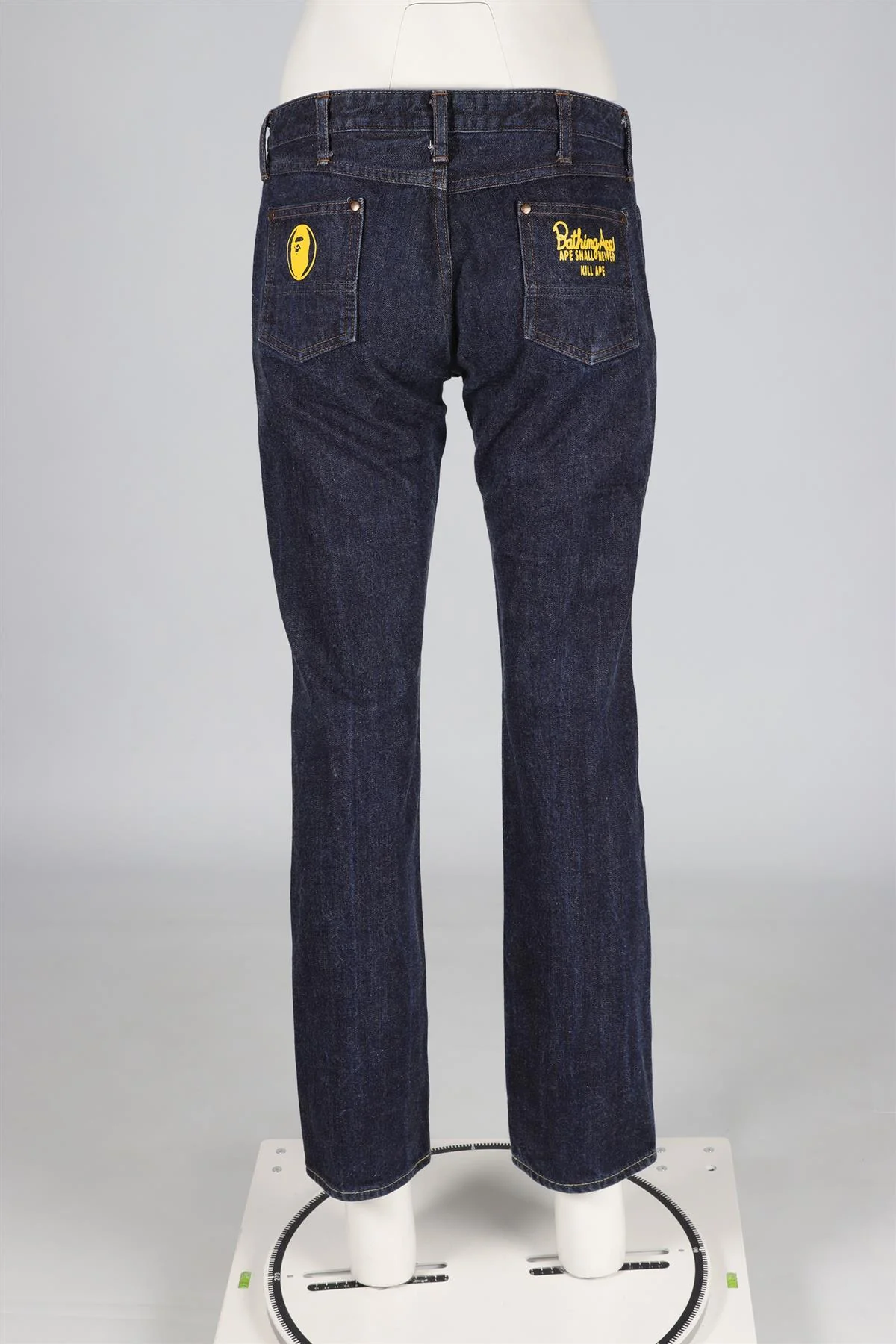A BATHING APE BLUE STRAIGHT LEG JEANS XSMALL - Image 4