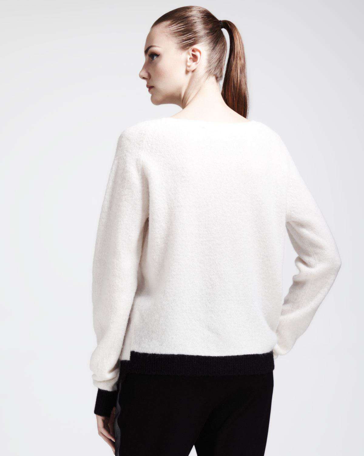 A.L.C. ALICE CREAM BLACK BOATNECK SWEATER JUMPER MEDIUM - Image 11