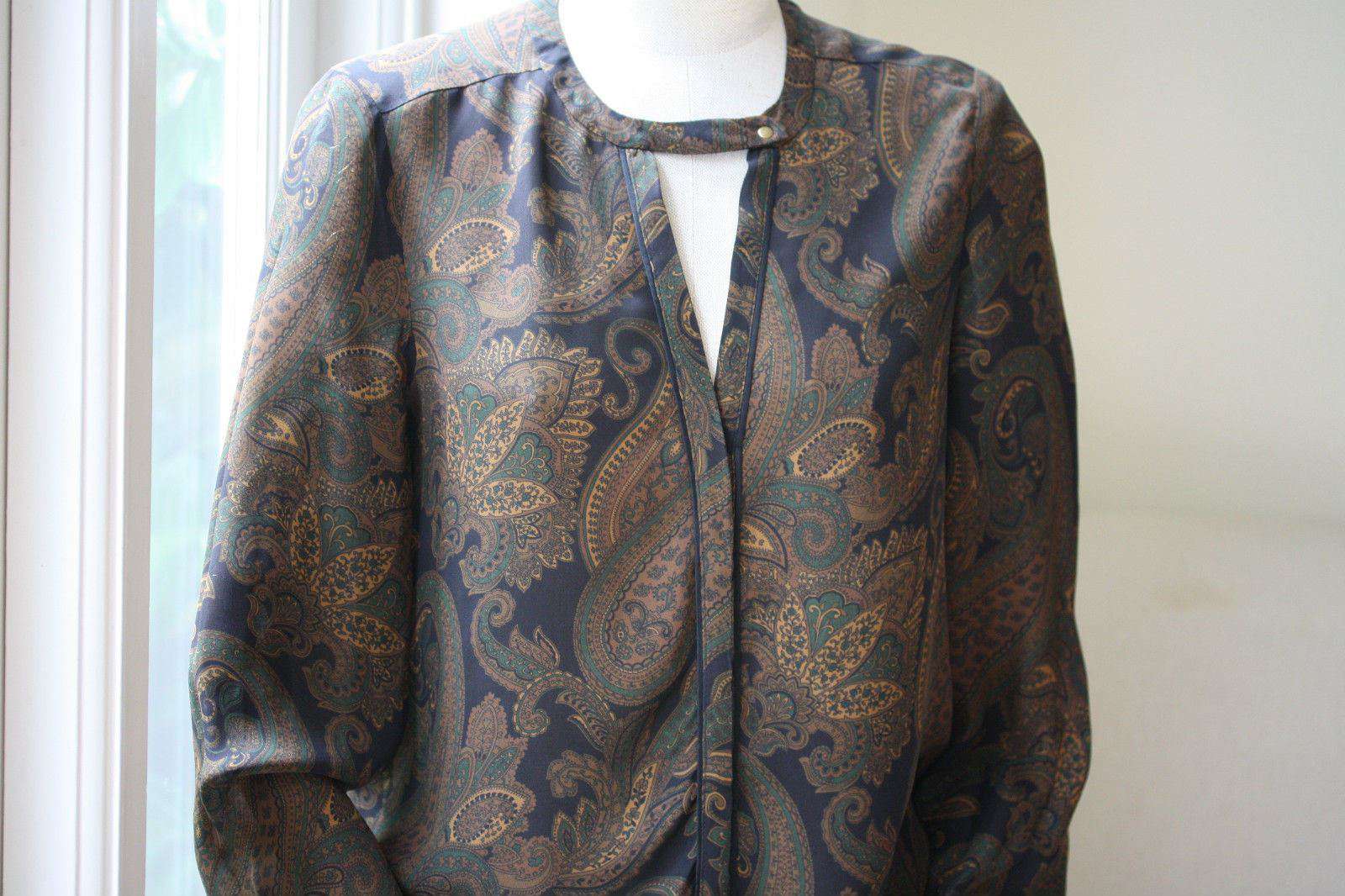 A.L.C. ARI PAISLEY BLOUSE TOP SMALL - Image 7