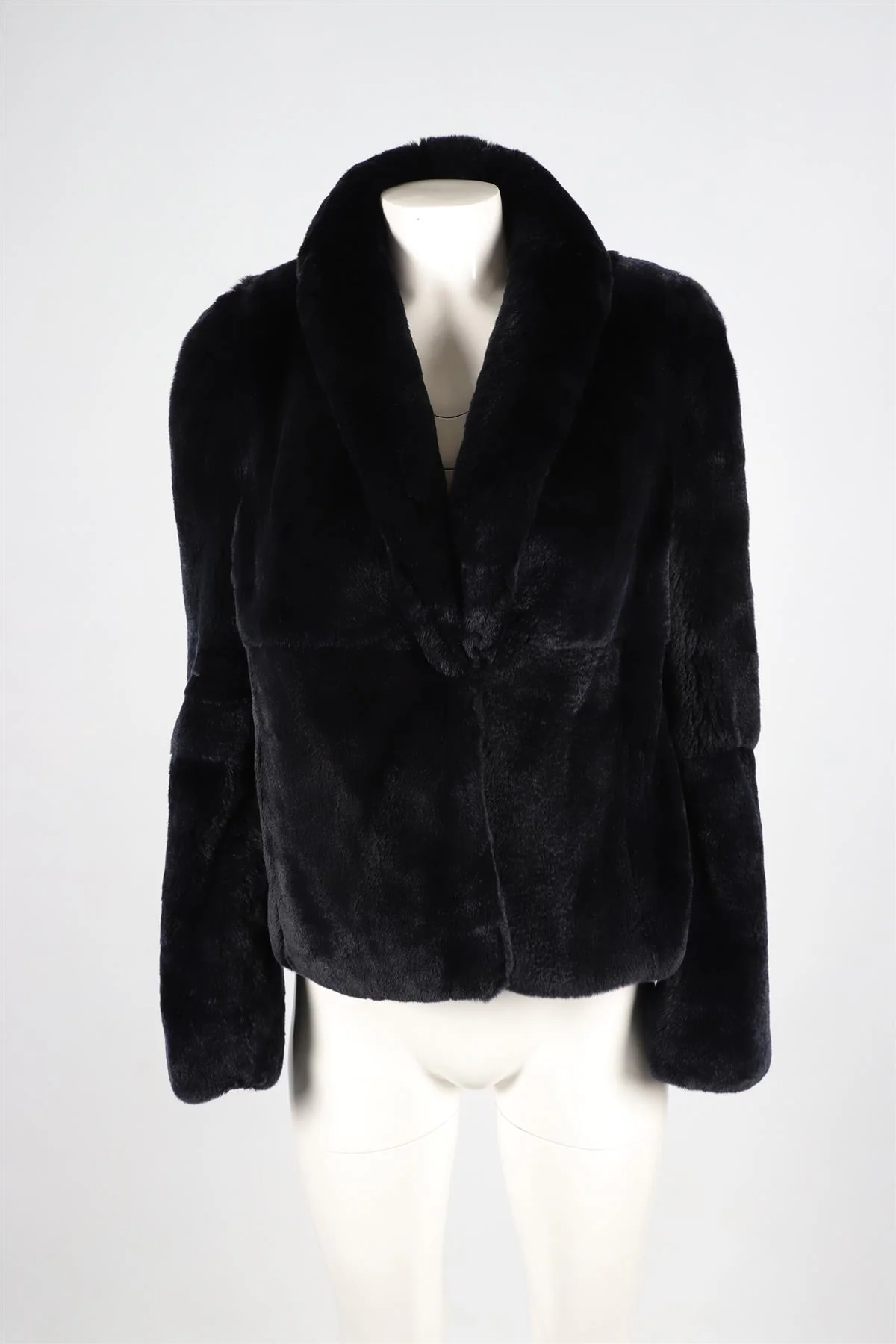 A.L.C. BLACK RABBIT FUR JACKET MEDIUM - Image 2