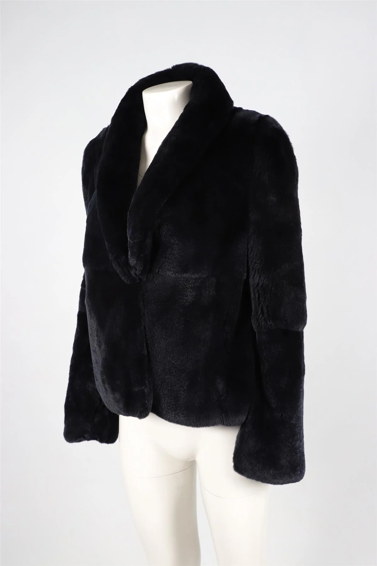 A.L.C. BLACK RABBIT FUR JACKET MEDIUM - Image 3