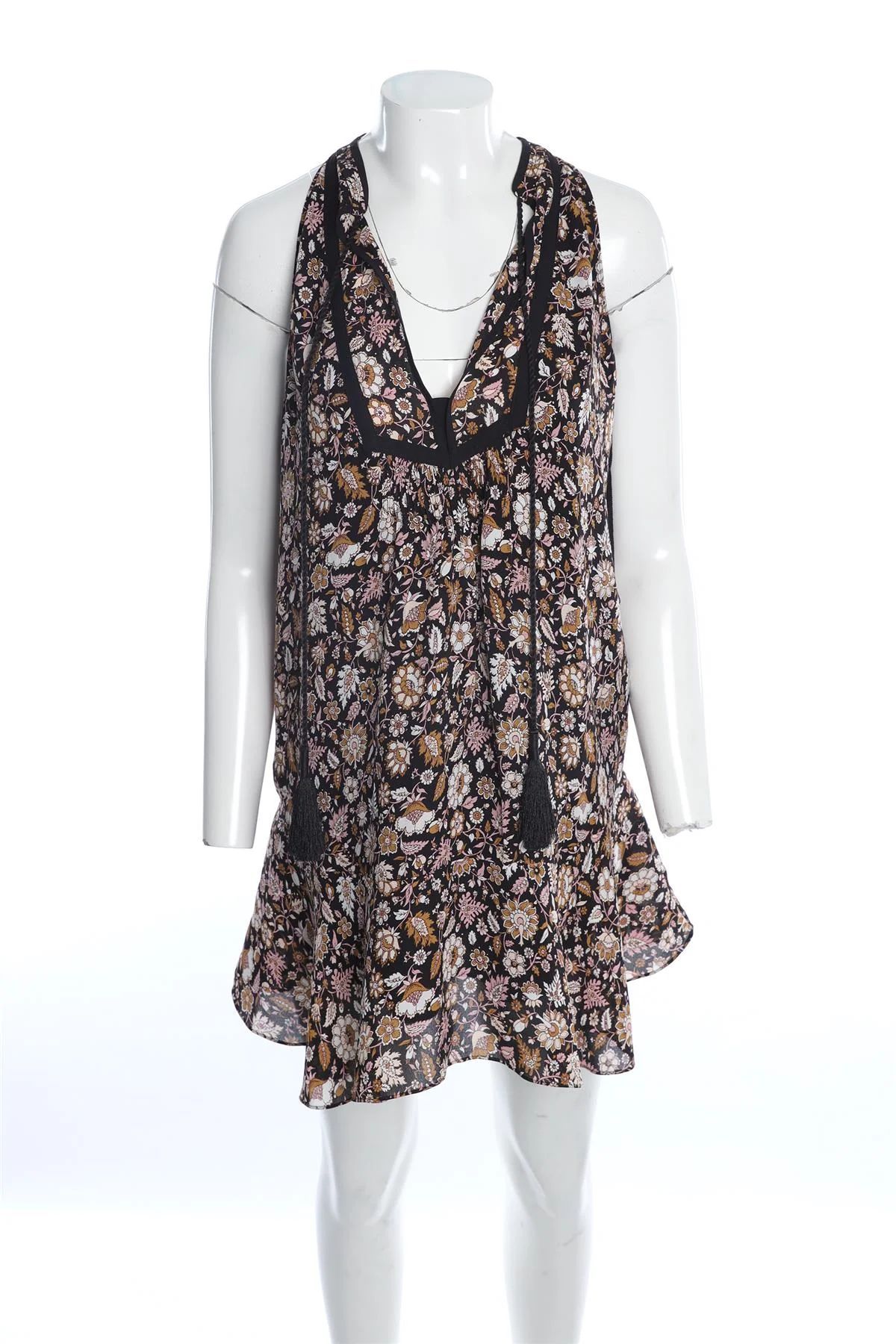 A.L.C BLACK SILK MINI DRESS UK 8 - Image 2