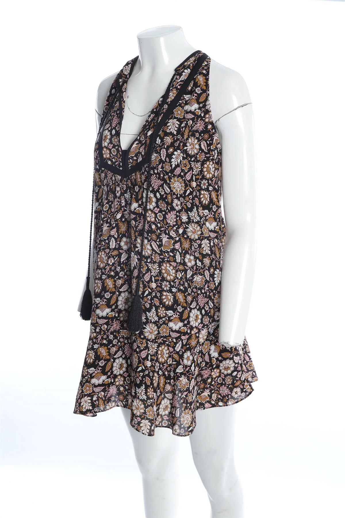 A.L.C BLACK SILK MINI DRESS UK 8 - Image 3