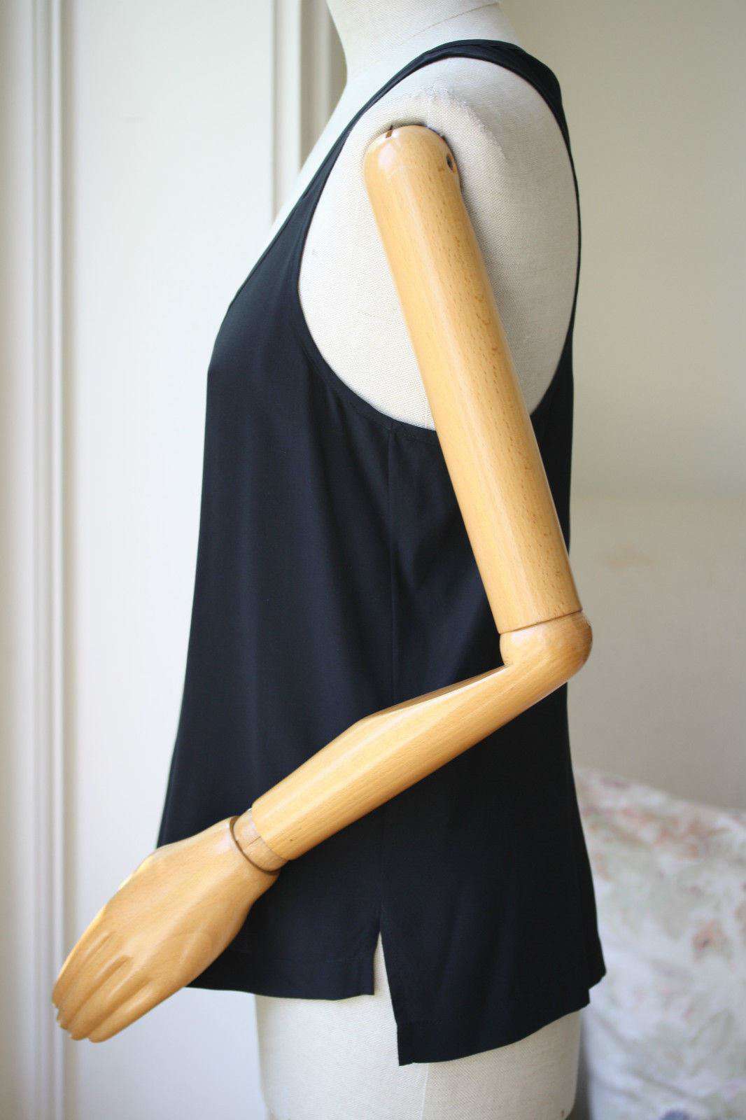 A.L.C. BLACK WASHED SILK ELLE ZIP FRONT TOP SMALL - Image 5