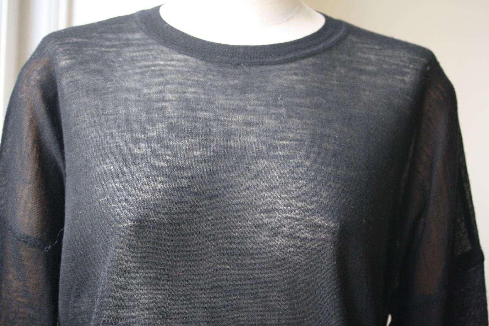A.L.C. BLACK WOOL SLIT BACK SWEATER MEDIUM - Image 5