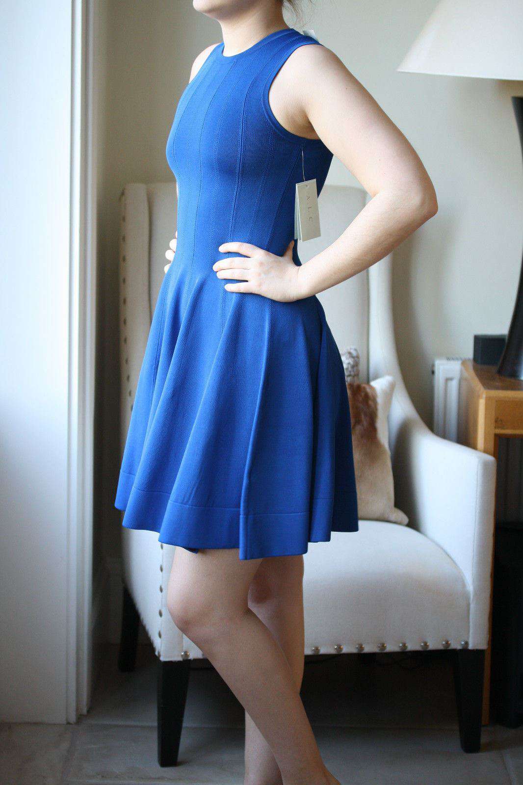 A.L.C. BLUE PETERSON FLARED DRESS XS - Image 5