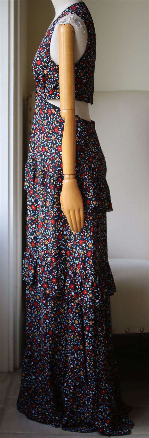 A.L.C. BRIE FLORAL CUT OUT MAXI DRESS US 6 UK 10 - Image 3