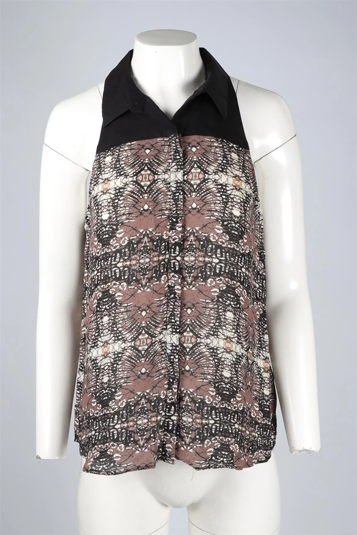A.L.C. BROWN SILK SHIRT MEDIUM - Image 2