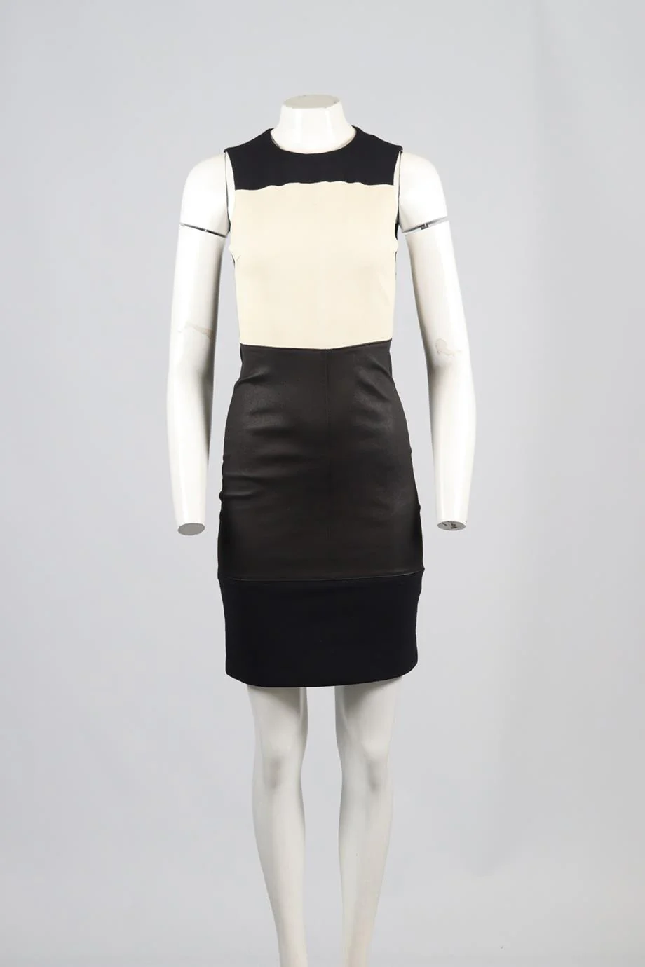 A.L.C. COTTON AND LEATHER MINI DRESS US 4 UK 8 - Image 2