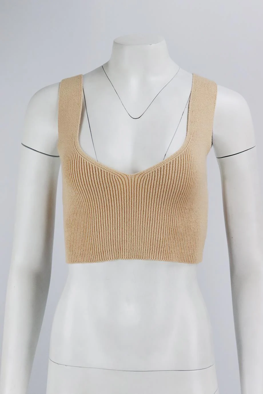 A.L.C. CROPPED RIBBED COTTON BLEND TOP MEDIUM - Image 2