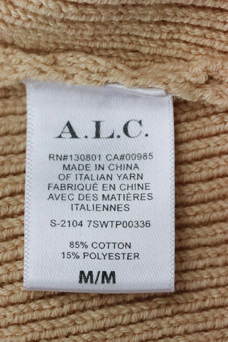 A.L.C. CROPPED RIBBED COTTON BLEND TOP MEDIUM - Image 6