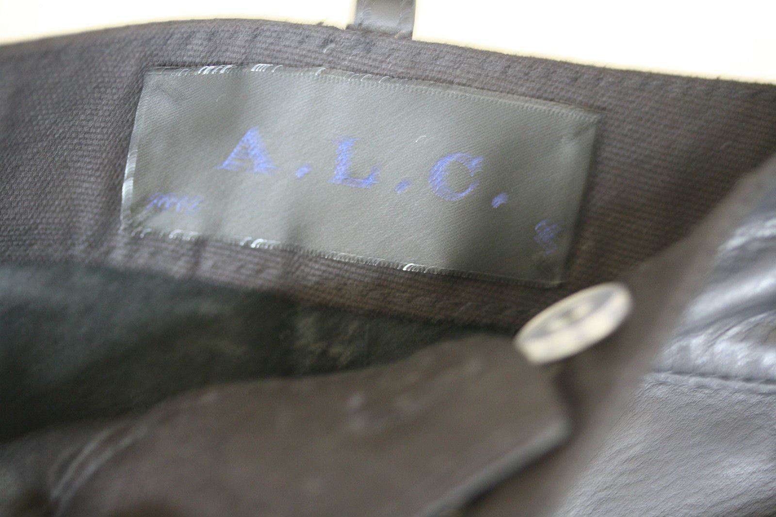 A.L.C. CUFFED BLACK LEATHER SHORTS US 4 UK 8 - Image 2