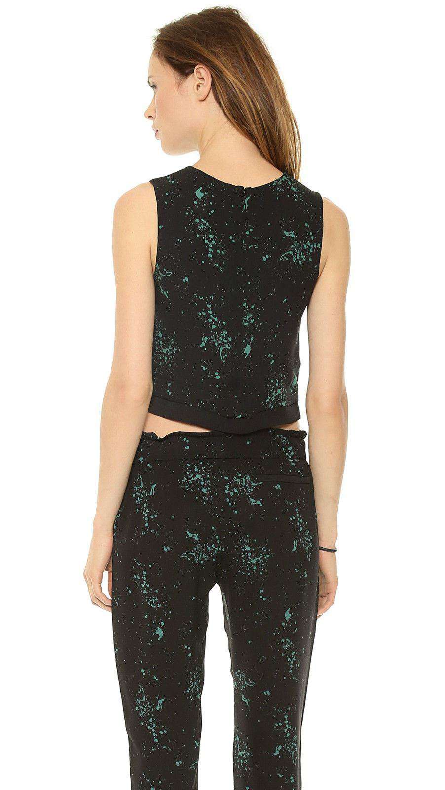 A.L.C. DEVOE BLACK GREEN CROP TOP UK 6 - Image 6