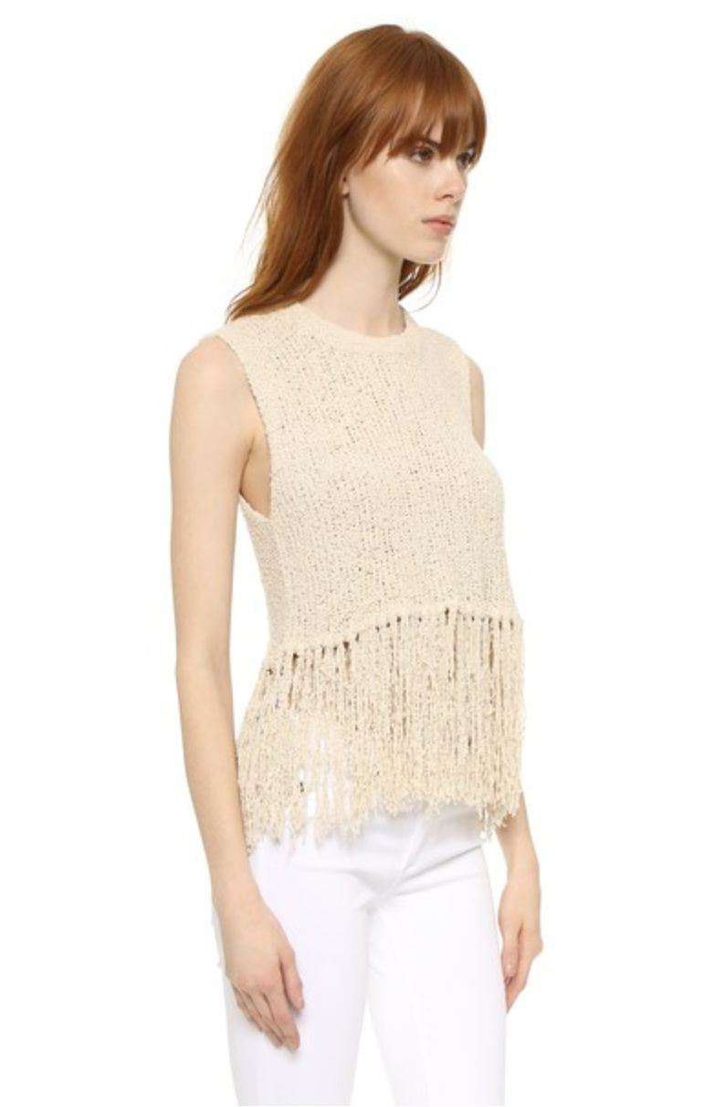 A.L.C. DYLAN FRINGED KNIT TOP SMALL - Image 6