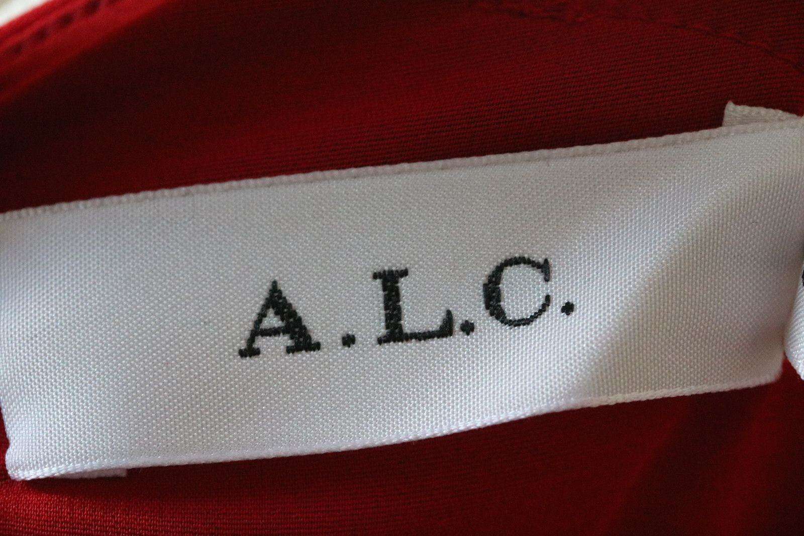 A.L.C. EVE SCALLOPED V-NECK CRIMSON DRESS US 8 UK 12 - Image 6
