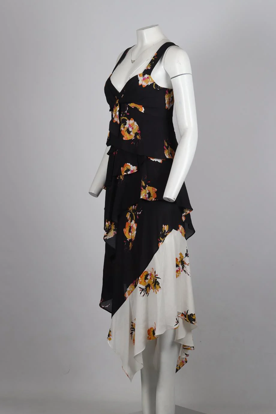 A.L.C. FLORAL PRINT SILK MAXI DRESS US 6 UK 10 - Image 3