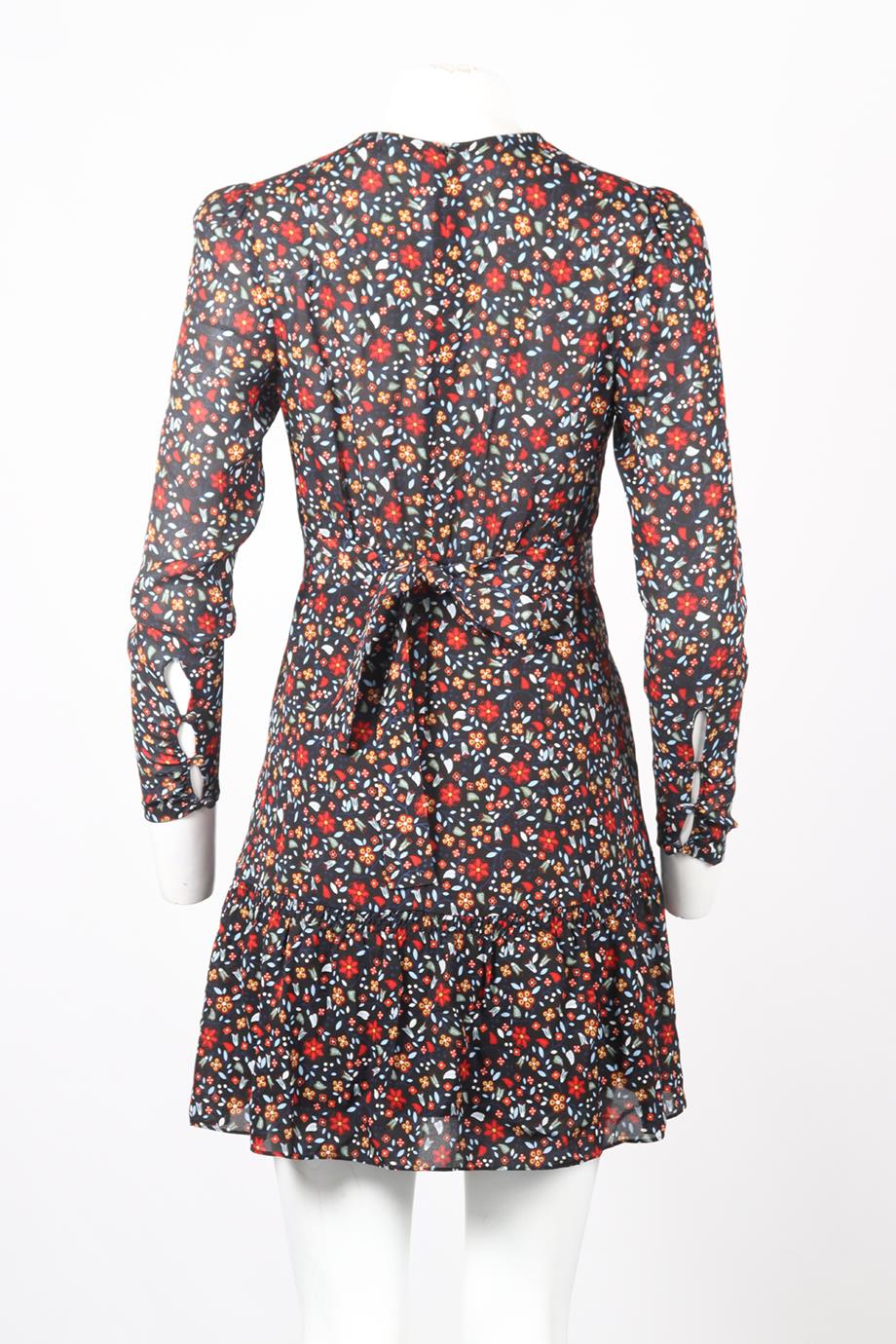 A.L.C. FLORAL PRINTED SILK MINI DRESS US 2 UK 6 - Image 4