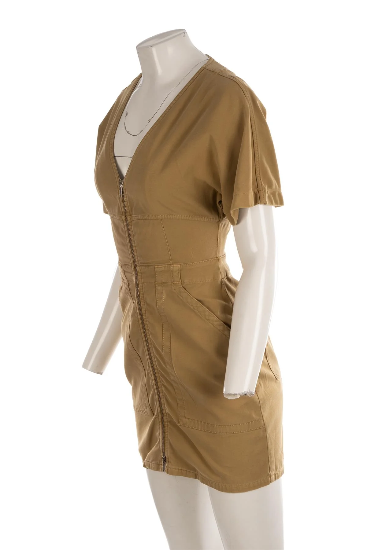 A.L.C. Green Cotton Mini Dress US 0 UK 4 - Image 3