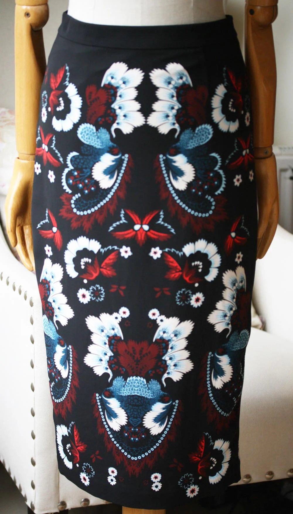 A.L.C. HALEY FLORAL PRINT SILK CREPE MIDI SKIRT US 2 UK 6 - Image 2
