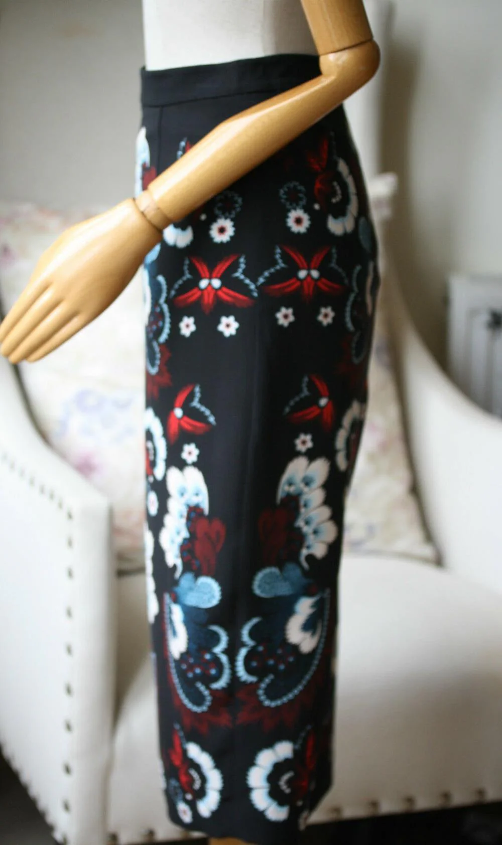 A.L.C. HALEY FLORAL PRINT SILK CREPE MIDI SKIRT US 2 UK 6 - Image 3