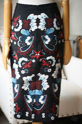 A.L.C. HALEY GARLAND-PRINT SILK PENCIL SKIRT AND WHITE PERALTA TOP US 2 UK 6/8 - Image 2