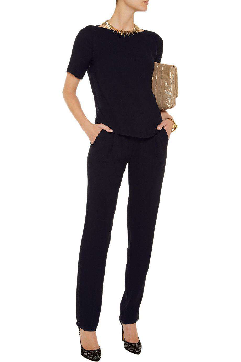 A.L.C. HARLAN BLACK CREPE JUMPSUIT US 4 UK 8 - Image 3