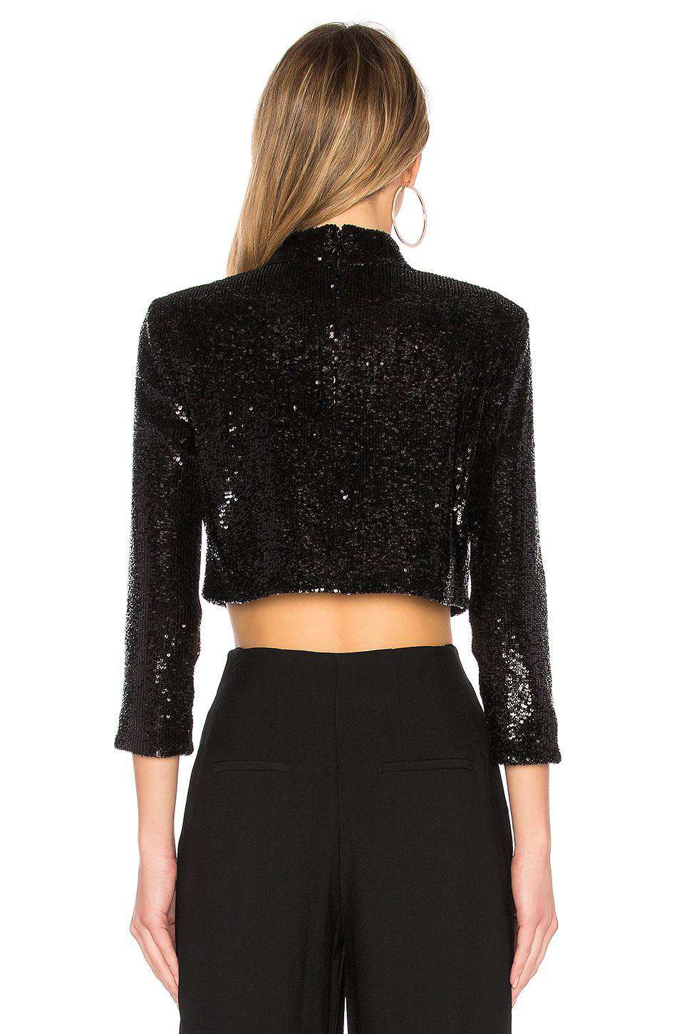 A.L.C. KEEGAN SEQUIN EMBELLISHED CROP TOP US 2 UK 6 - Image 2