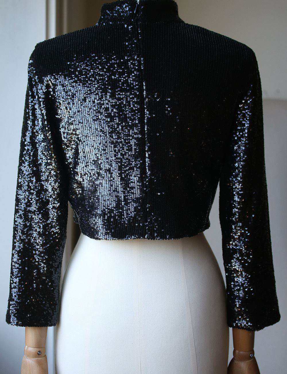 A.L.C. KEEGAN SEQUIN EMBELLISHED CROP TOP US 4 UK 8 - Image 5