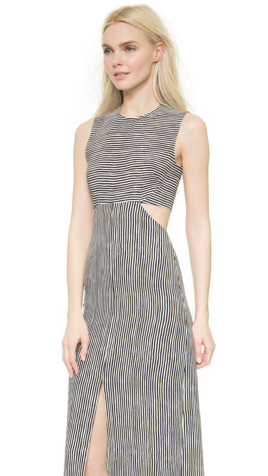A.L.C. LORETTA CUT OUT STRIPE DRESS US 4 UK 8 - Image 12
