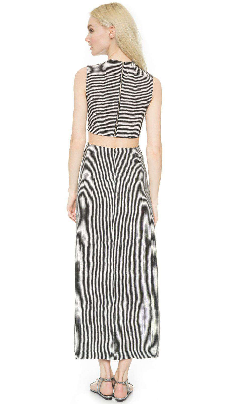 A.L.C. LORETTA CUT OUT STRIPE DRESS US 4 UK 8 - Image 3