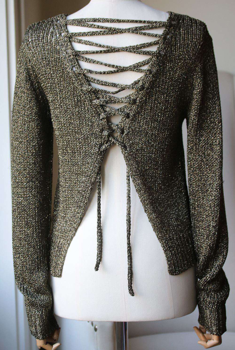 A.L.C. MARJORIE LACE UP KNIT SWEATER XSMALL - Image 5