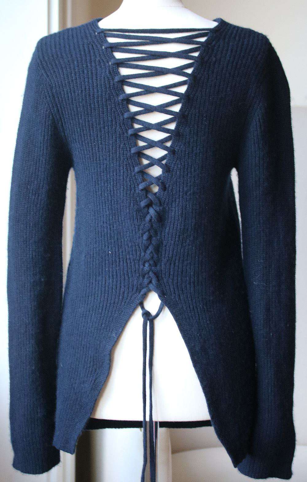 A.L.C. MARKELL LACE UP KNIT SWEATER SMALL - Image 5