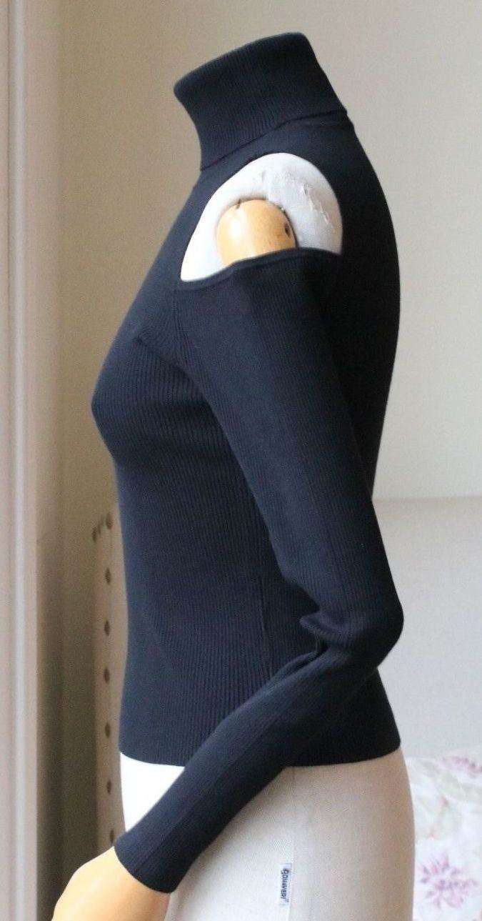 A.L.C. MERVYN RIBBED BLACK CUT OUT SWEATER MEDIUM - Image 8
