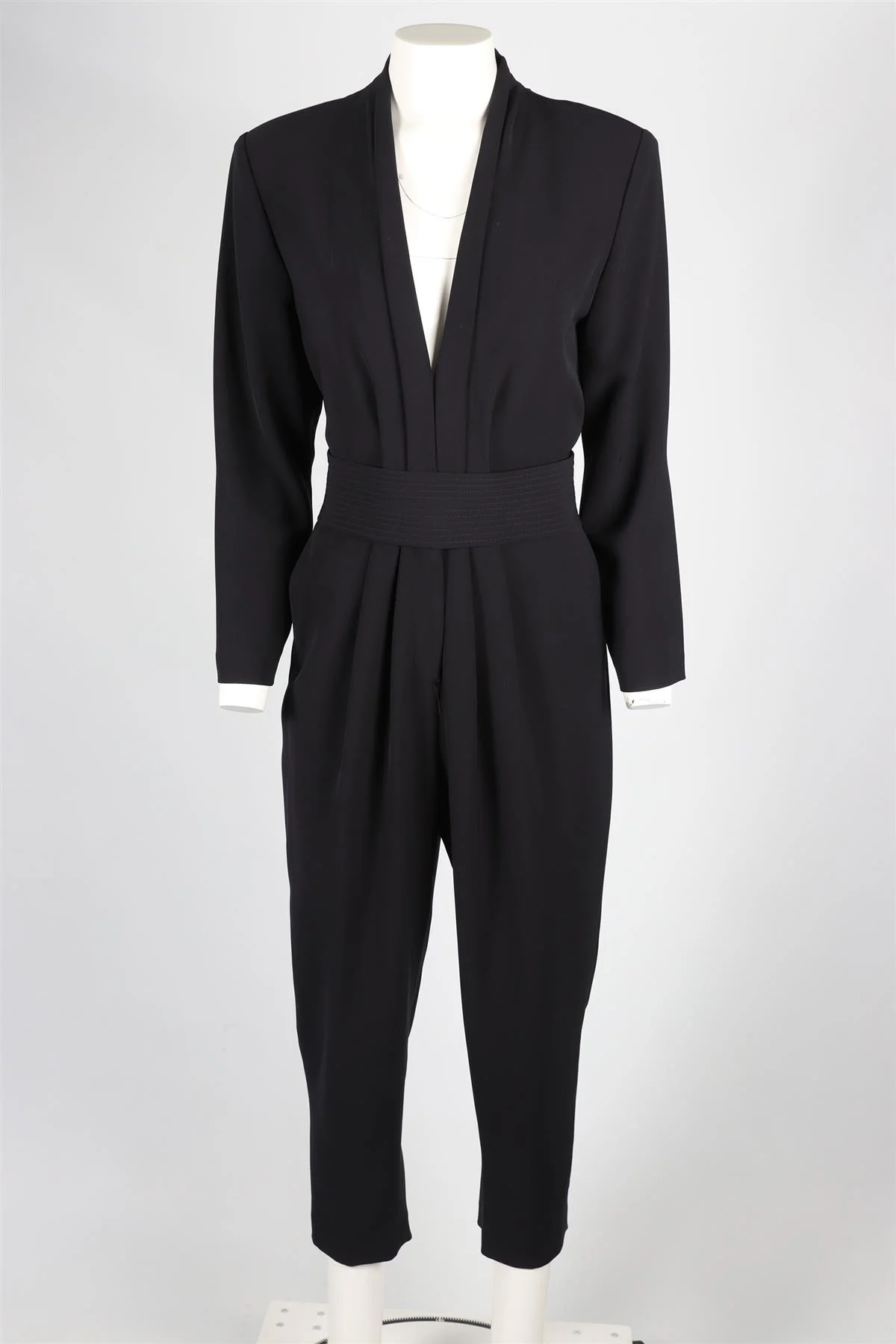 A.L.C. NAVY BELTED CREPE JUMPSUIT US 12 UK 16 - Image 2