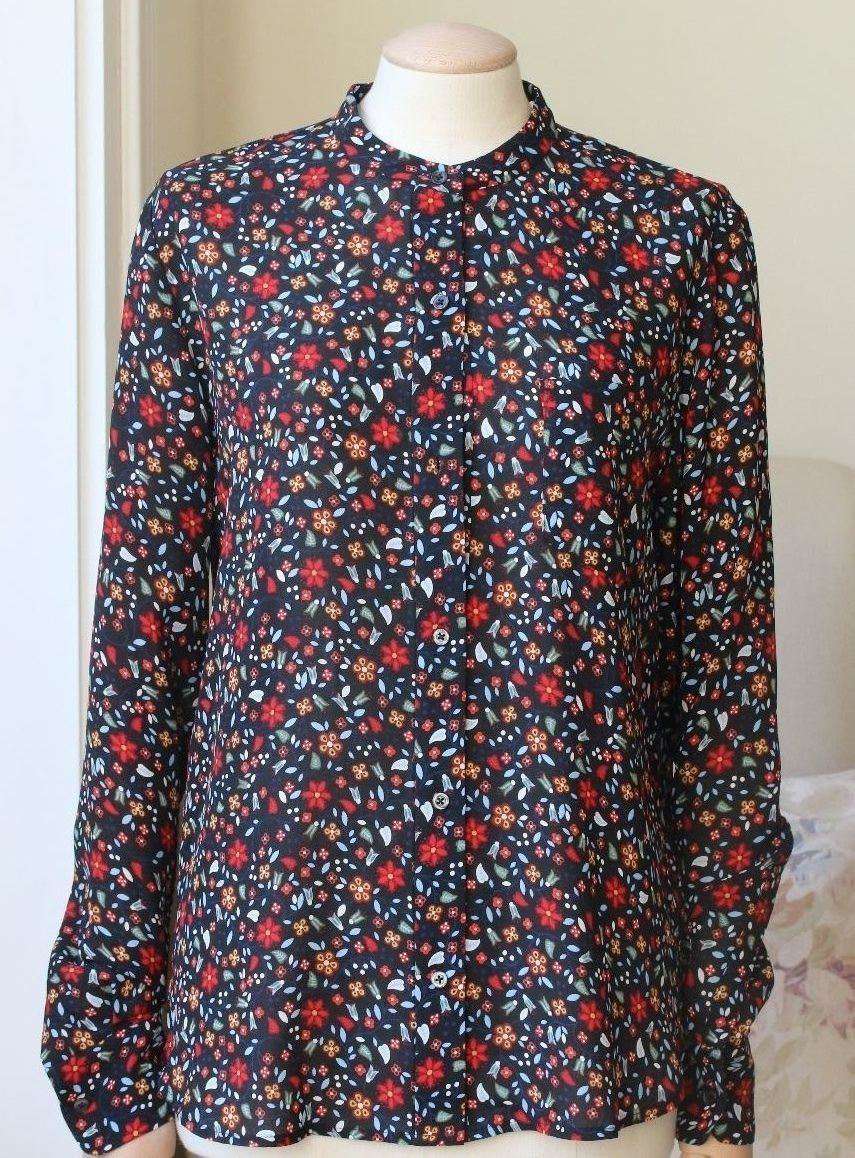 A.L.C. REY FLORAL PRINT SILK BLOUSE US 2 UK 6 - Image 6