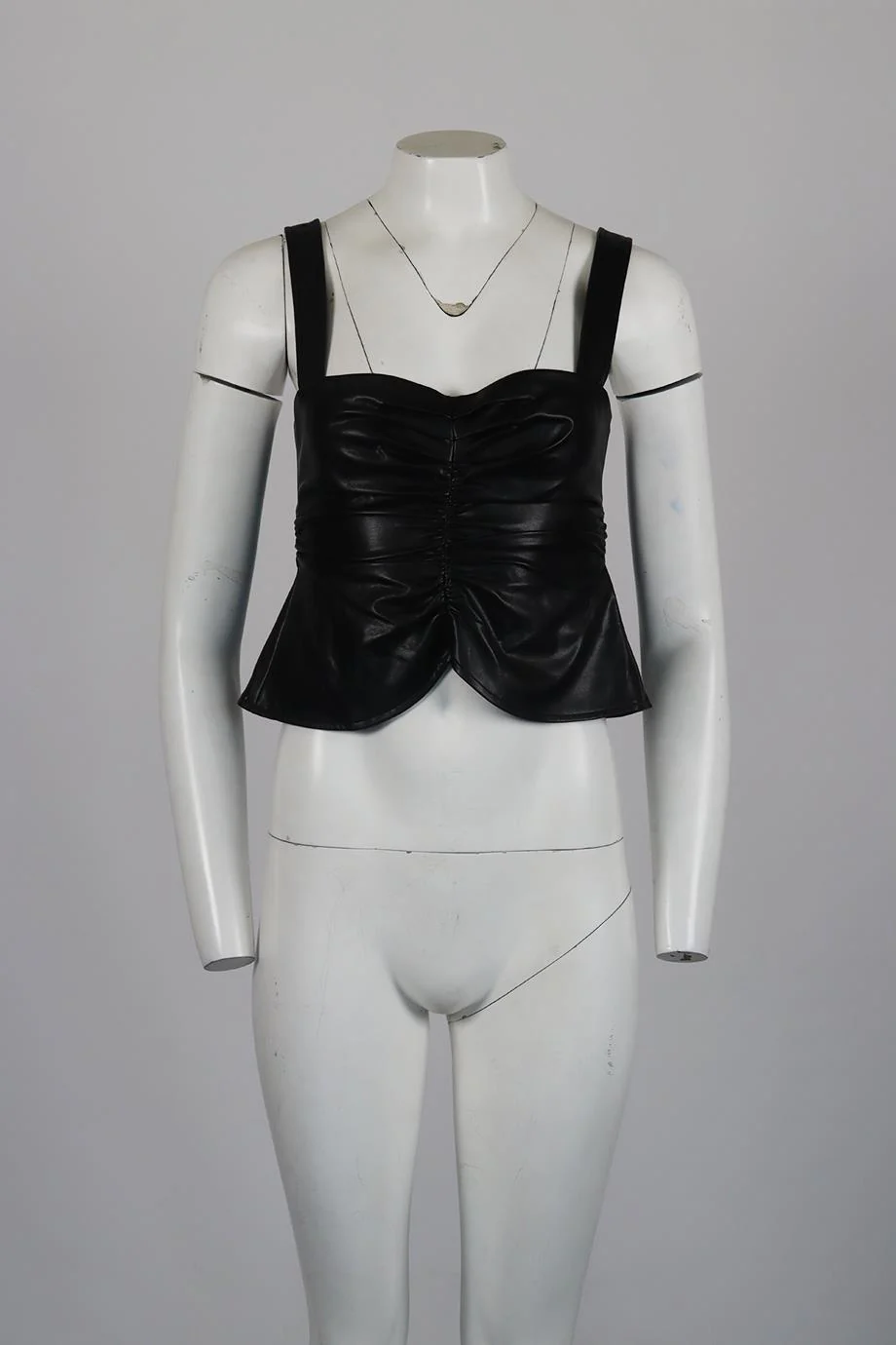 A.L.C. RUCHED LEATHER TOP US 4 UK 8 - Image 2