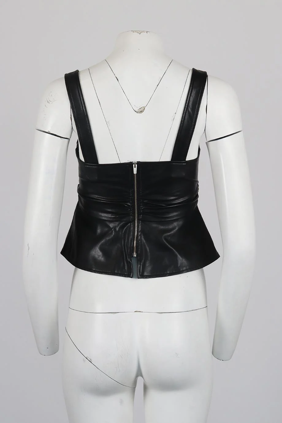 A.L.C. RUCHED LEATHER TOP US 4 UK 8 - Image 4