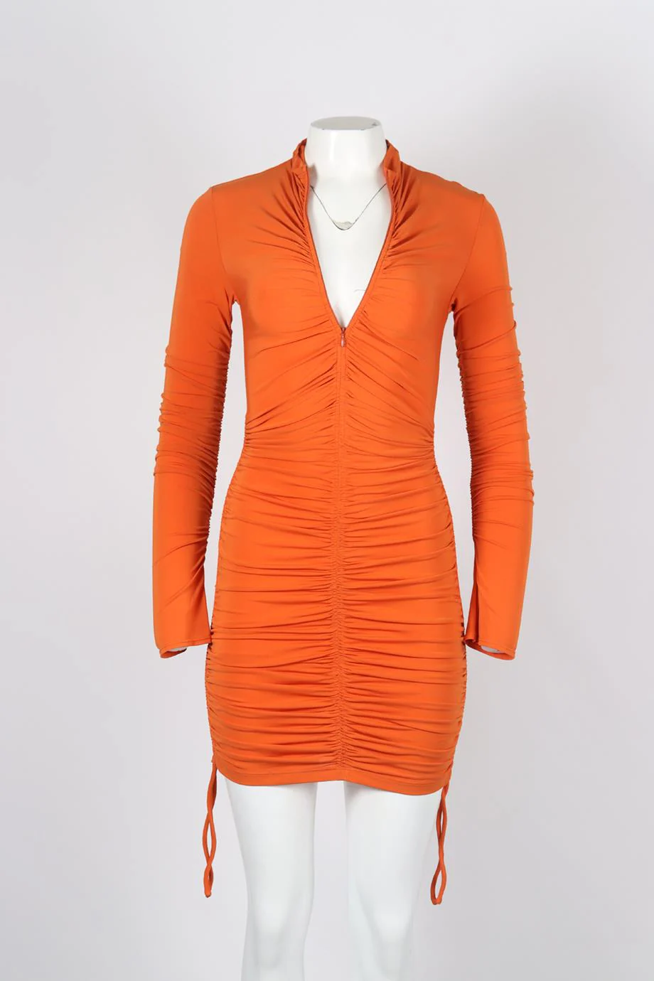 A.L.C. RUCHED STRETCH JERSEY MINI DRESS SMALL - Image 2